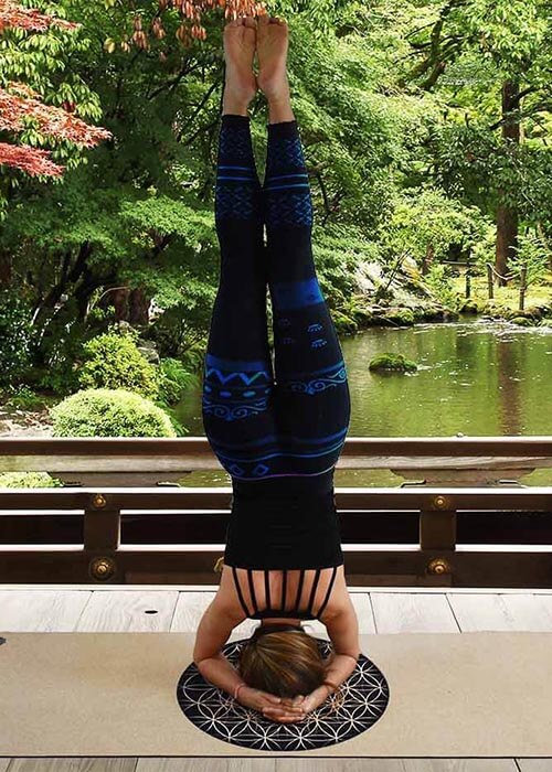 Tapis de yoga écologique caoutchouc naturel chanvre fleur de vie