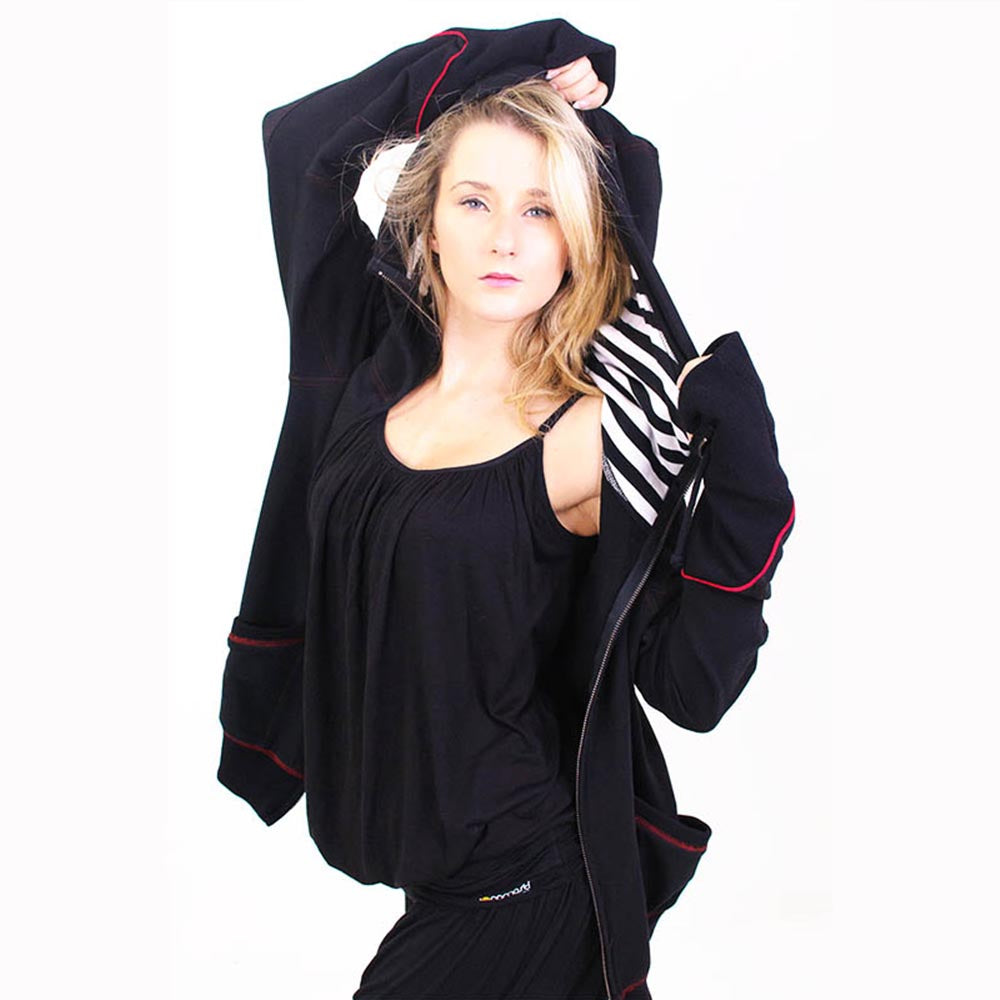 Veste de yoga femme à capuche motif mandala om