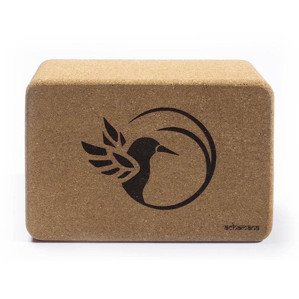 - Bloc de yoga en liège 9,5x15x23 cm bords arrondis Colibri gravé - Accessoires de yoga, vêtements et tapis de yoga au naturel