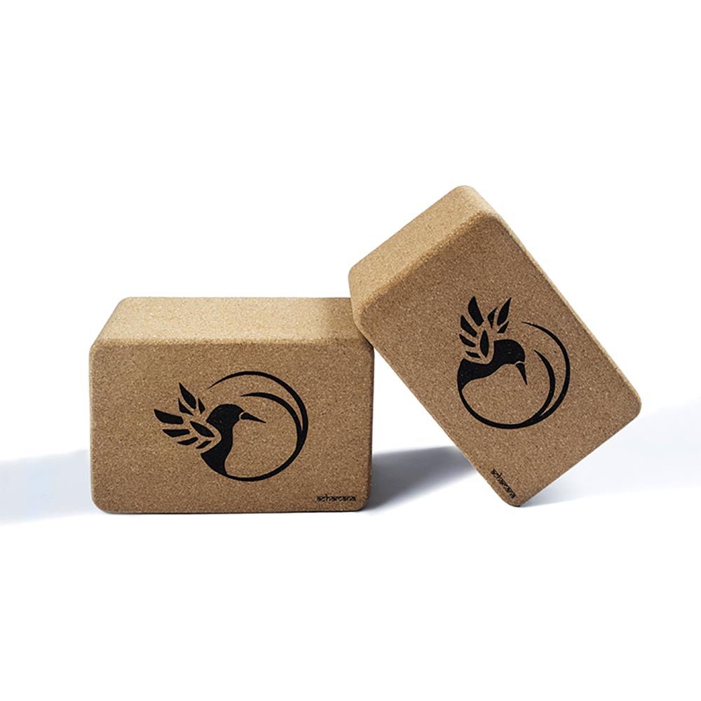 - Bloc de yoga en liège 9,5x15x23 cm bords arrondis Colibri gravé - Accessoires de yoga, vêtements et tapis de yoga au naturel