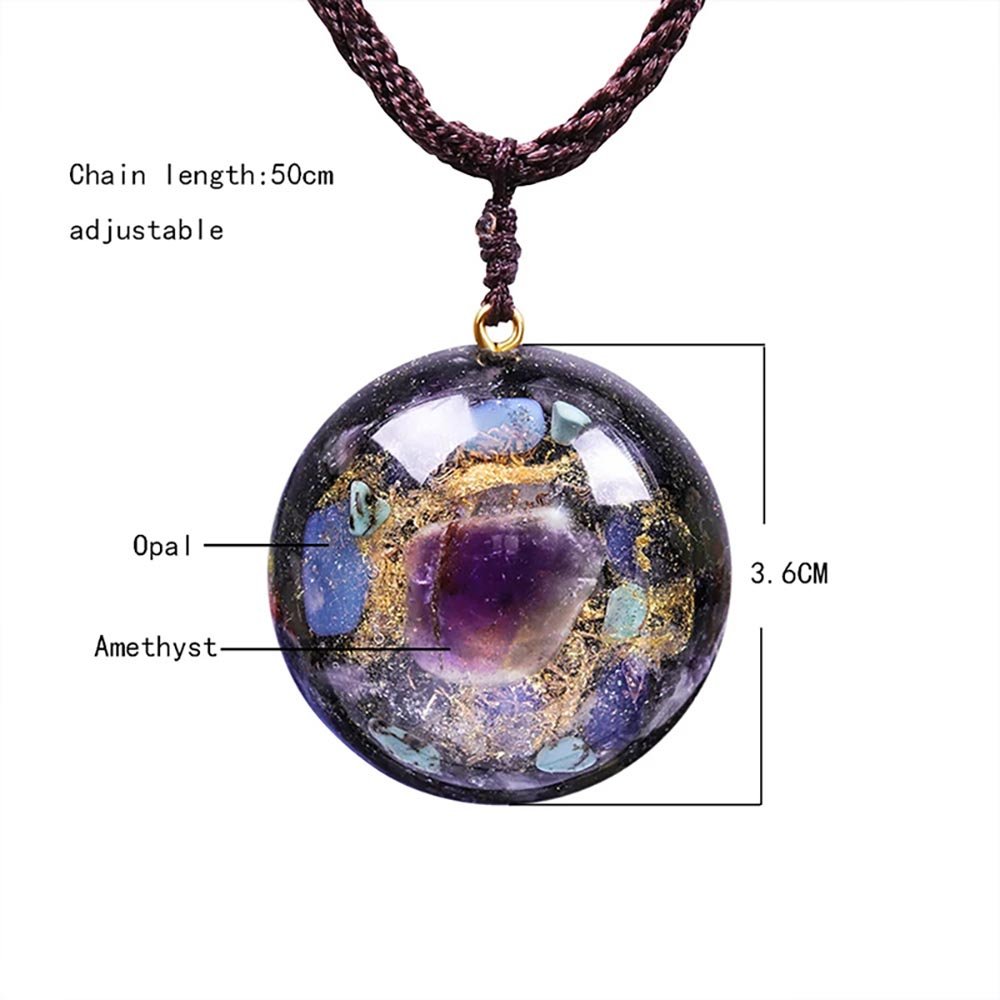 - Collier pendentif dôme orgonite Améthyste - Accessoires de yoga, vêtements et tapis de yoga au naturel