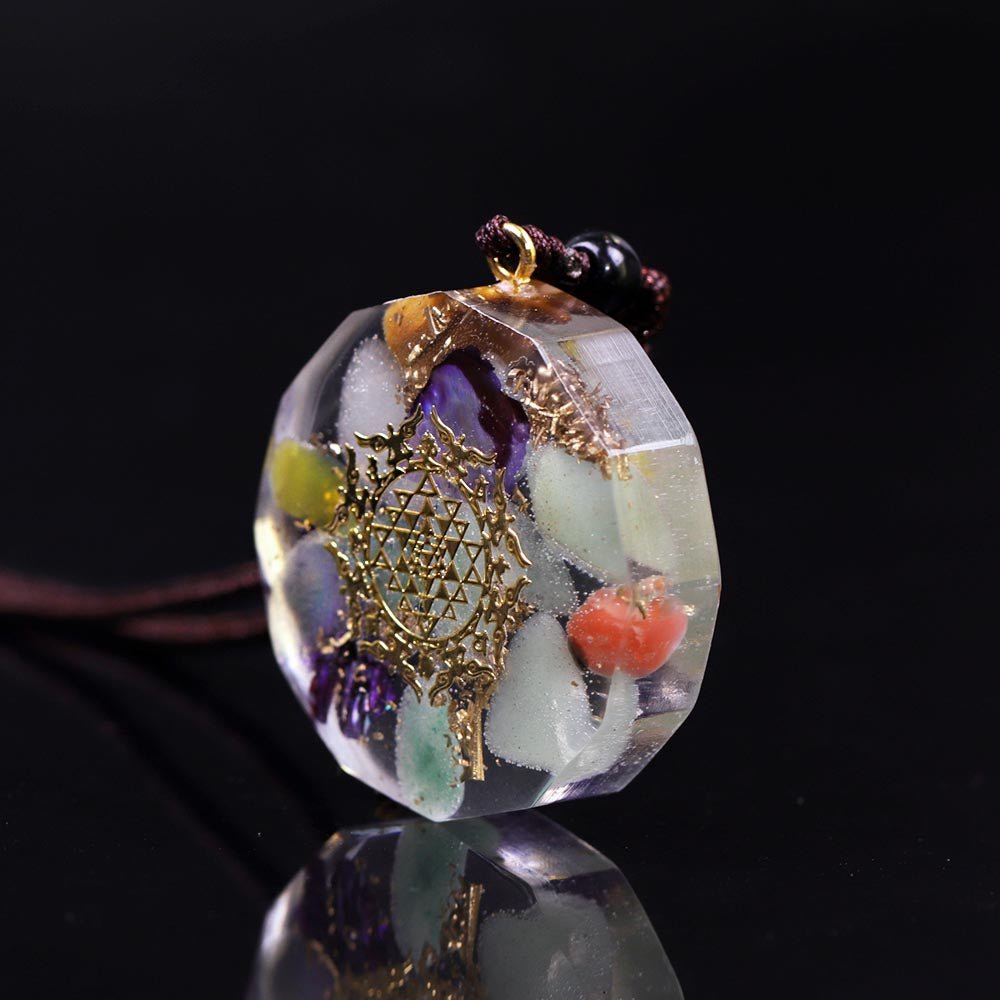 - Collier pendentif orgonite anti onde Elenna - Accessoires de yoga, vêtements et tapis de yoga au naturel