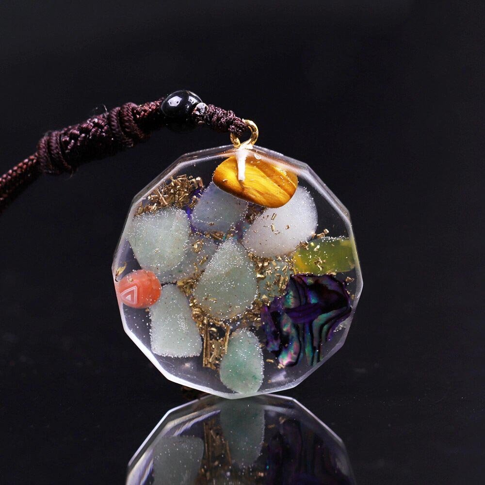 - Collier pendentif orgonite anti onde Elenna - Accessoires de yoga, vêtements et tapis de yoga au naturel
