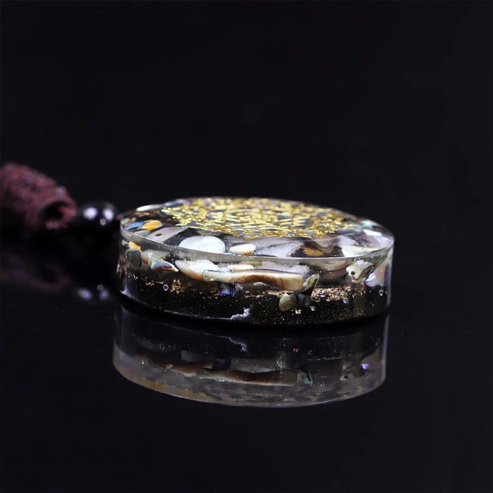 - Collier pendentif orgonite méditation anti onde sriyantra - Accessoires de yoga, vêtements et tapis de yoga au naturel
