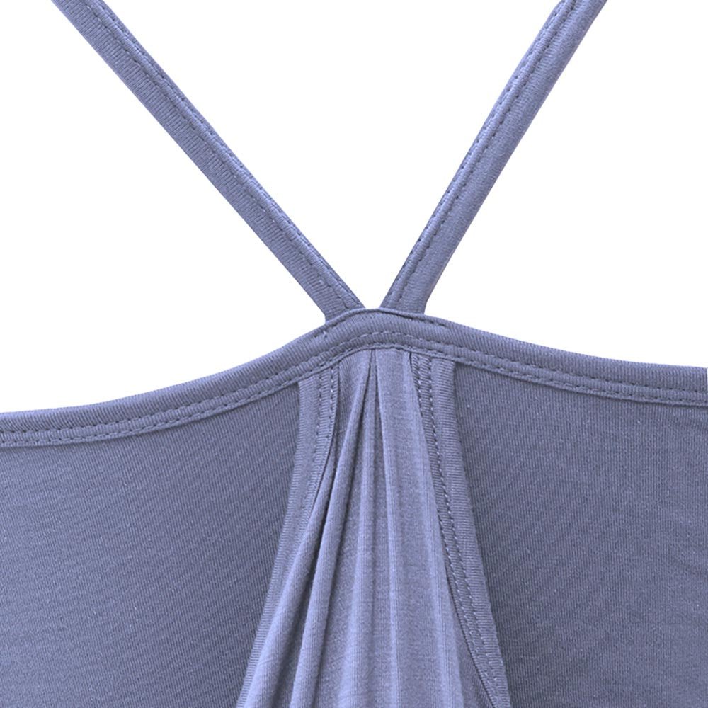 XS/S - 36/38 - Débardeur de yoga femme éco-chic, Pilates, fitness Bio certifié GOTS – bleu-gris - Accessoires de yoga, vêtements et tapis de yoga au naturel