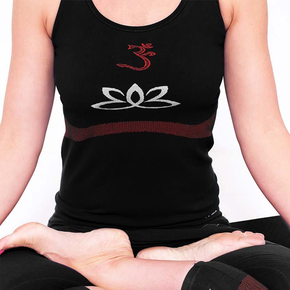 XS/S - Débardeur yoga, sans coutures 70% coton bio, Haut de yoga soutien intégré noir - Accessoires de yoga, vêtements et tapis de yoga au naturel