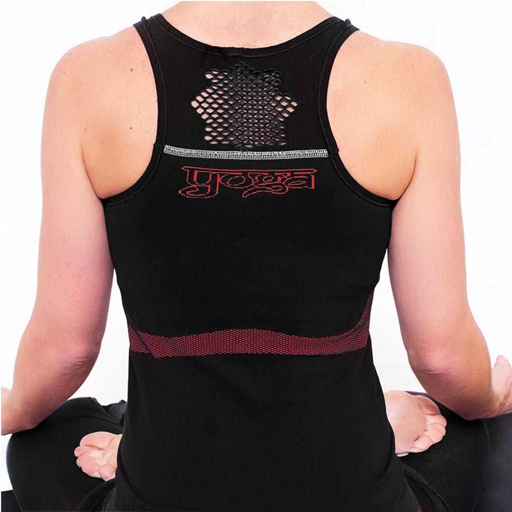 XS/S - Débardeur yoga, sans coutures 70% coton bio, Haut de yoga soutien intégré noir - Accessoires de yoga, vêtements et tapis de yoga au naturel