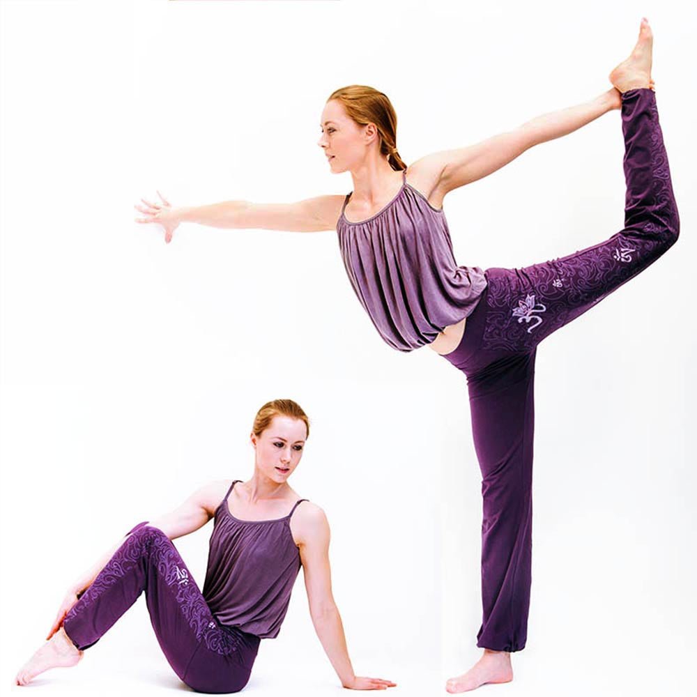 XS/S - Haut de yoga flow ample - T-shirt yoga femme soutien intégré - Lavande - Accessoires de yoga, vêtements et tapis de yoga au naturel