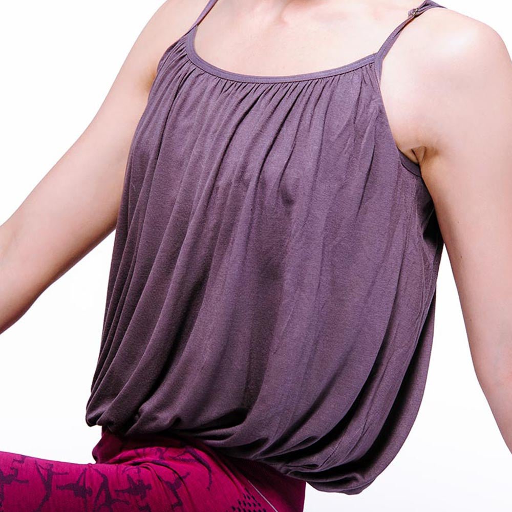 XS/S - Haut de yoga flow ample - T-shirt yoga femme soutien intégré - Lavande - Accessoires de yoga, vêtements et tapis de yoga au naturel