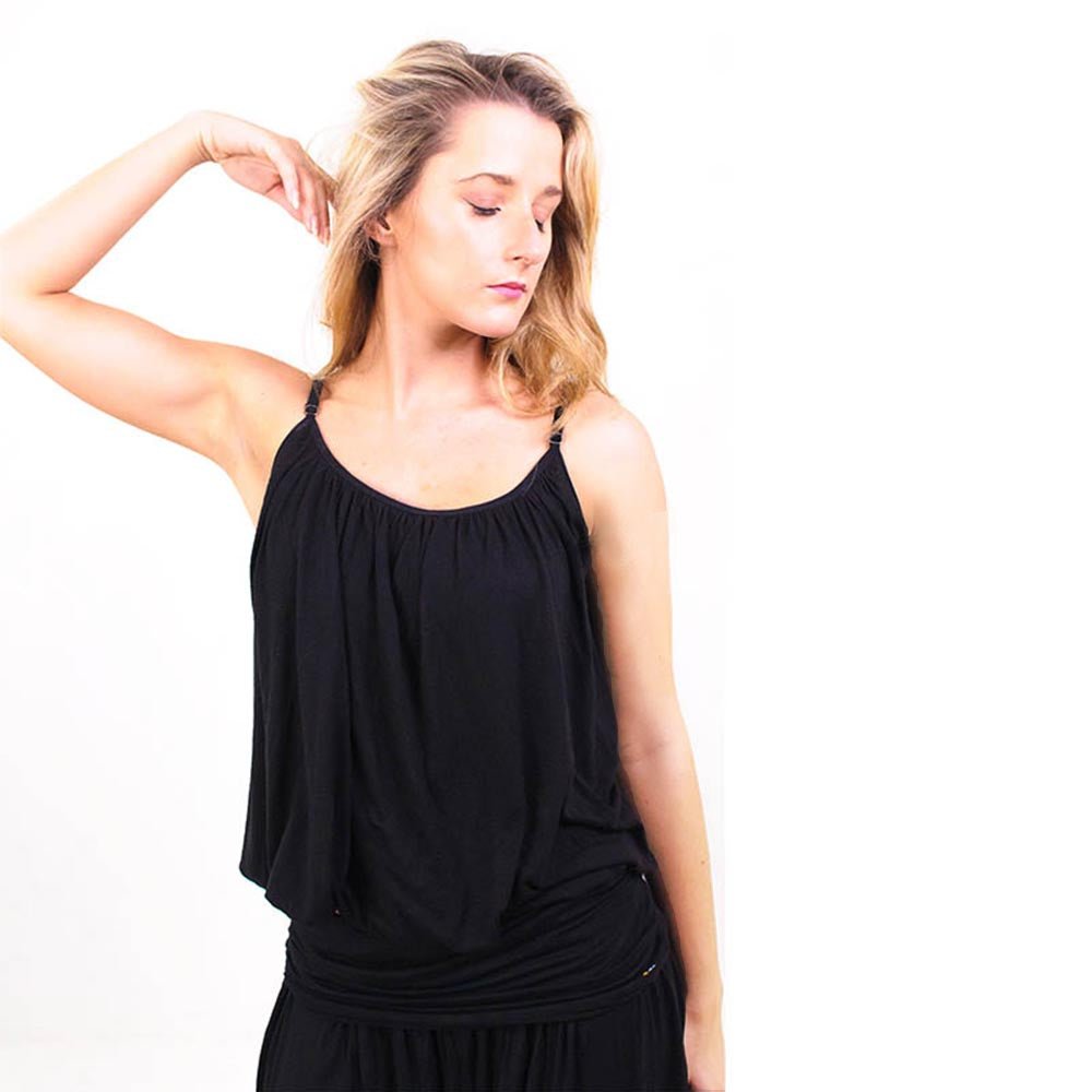 XS/S - Haut de yoga flow ample - T-shirt yoga femme soutien intégré - Noir - Accessoires de yoga, vêtements et tapis de yoga au naturel