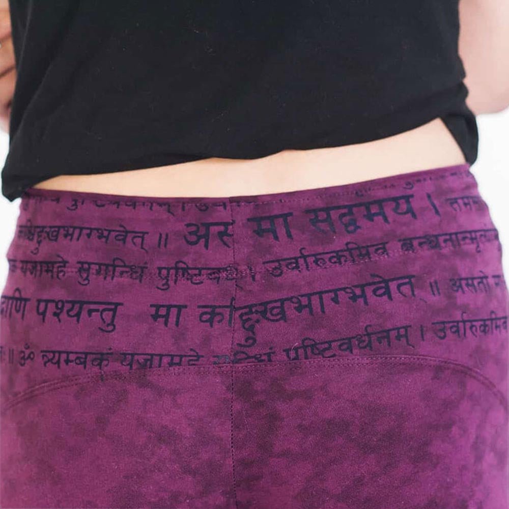 XS - Legging de yoga et Pilates Taille haute - yin Yang - Om Tryambakam mantra - Accessoires de yoga, vêtements et tapis de yoga au naturel