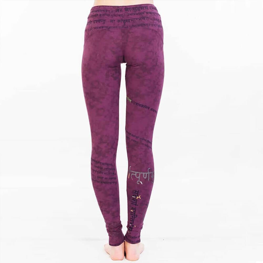 XS - Legging de yoga et Pilates Taille haute - yin Yang - Om Tryambakam mantra - Accessoires de yoga, vêtements et tapis de yoga au naturel