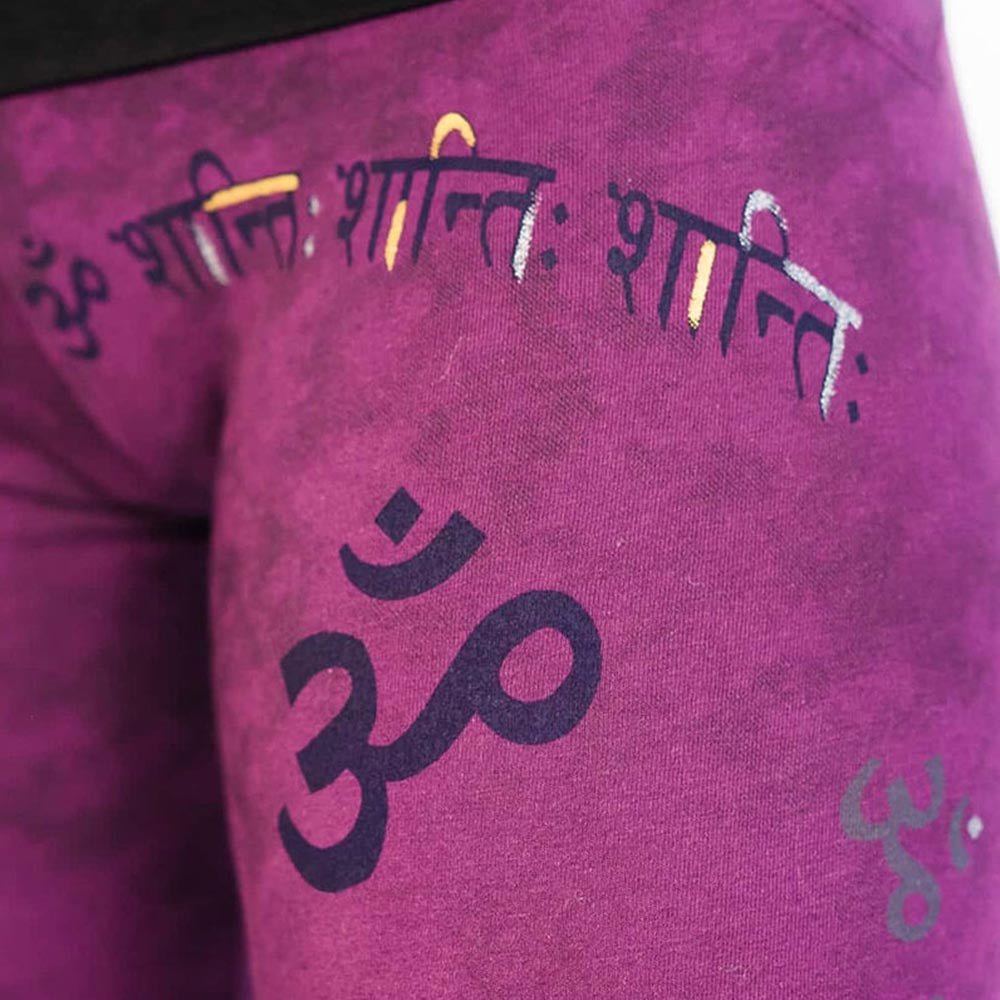 XS - Legging de yoga et Pilates Taille haute - yin Yang - Om Tryambakam mantra - Accessoires de yoga, vêtements et tapis de yoga au naturel