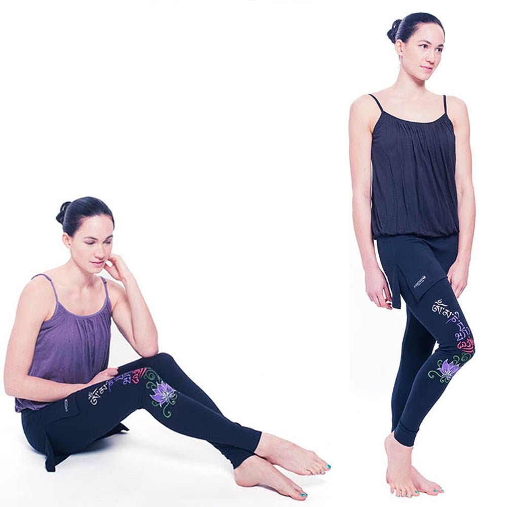 XS - Legging jupe yoga fleur de lotus mantra Om Mani Padme Hum - Accessoires de yoga, vêtements et tapis de yoga au naturel
