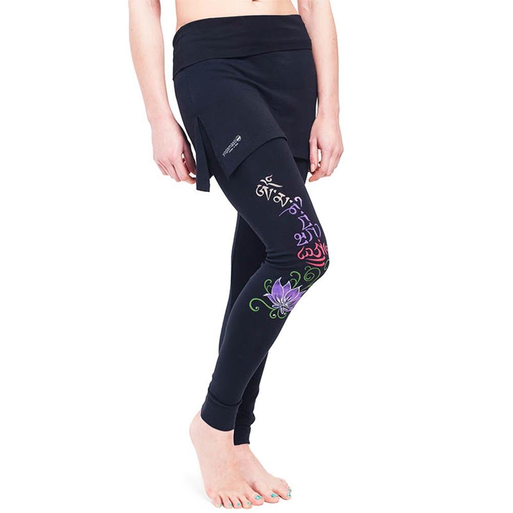 XS - Legging jupe yoga fleur de lotus mantra Om Mani Padme Hum - Accessoires de yoga, vêtements et tapis de yoga au naturel