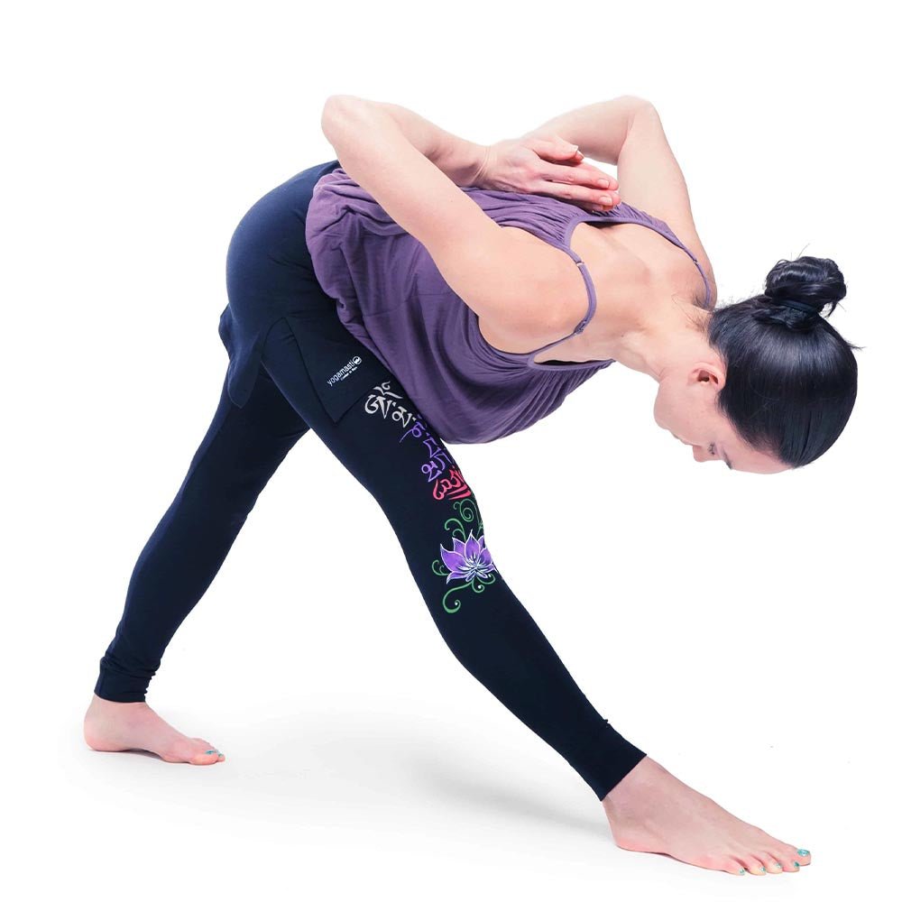 XS - Legging jupe yoga fleur de lotus mantra Om Mani Padme Hum - Accessoires de yoga, vêtements et tapis de yoga au naturel