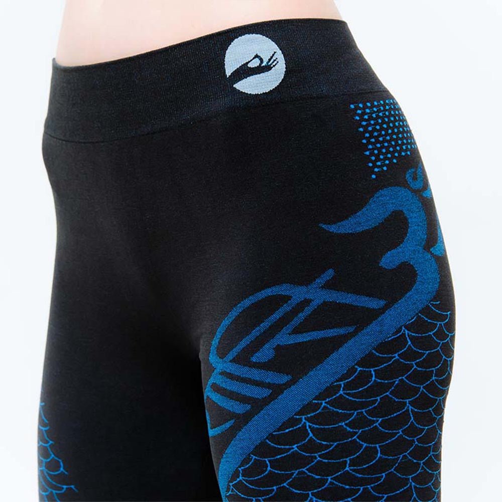 XS/S - Legging yoga motif Om sans couture taille haute 70% coton bio - anti sueur - Accessoires de yoga, vêtements et tapis de yoga au naturel