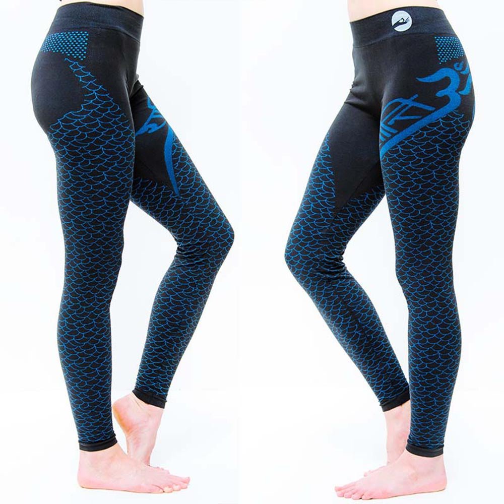 XS/S - Legging yoga motif Om sans couture taille haute 70% coton bio - anti sueur - Accessoires de yoga, vêtements et tapis de yoga au naturel