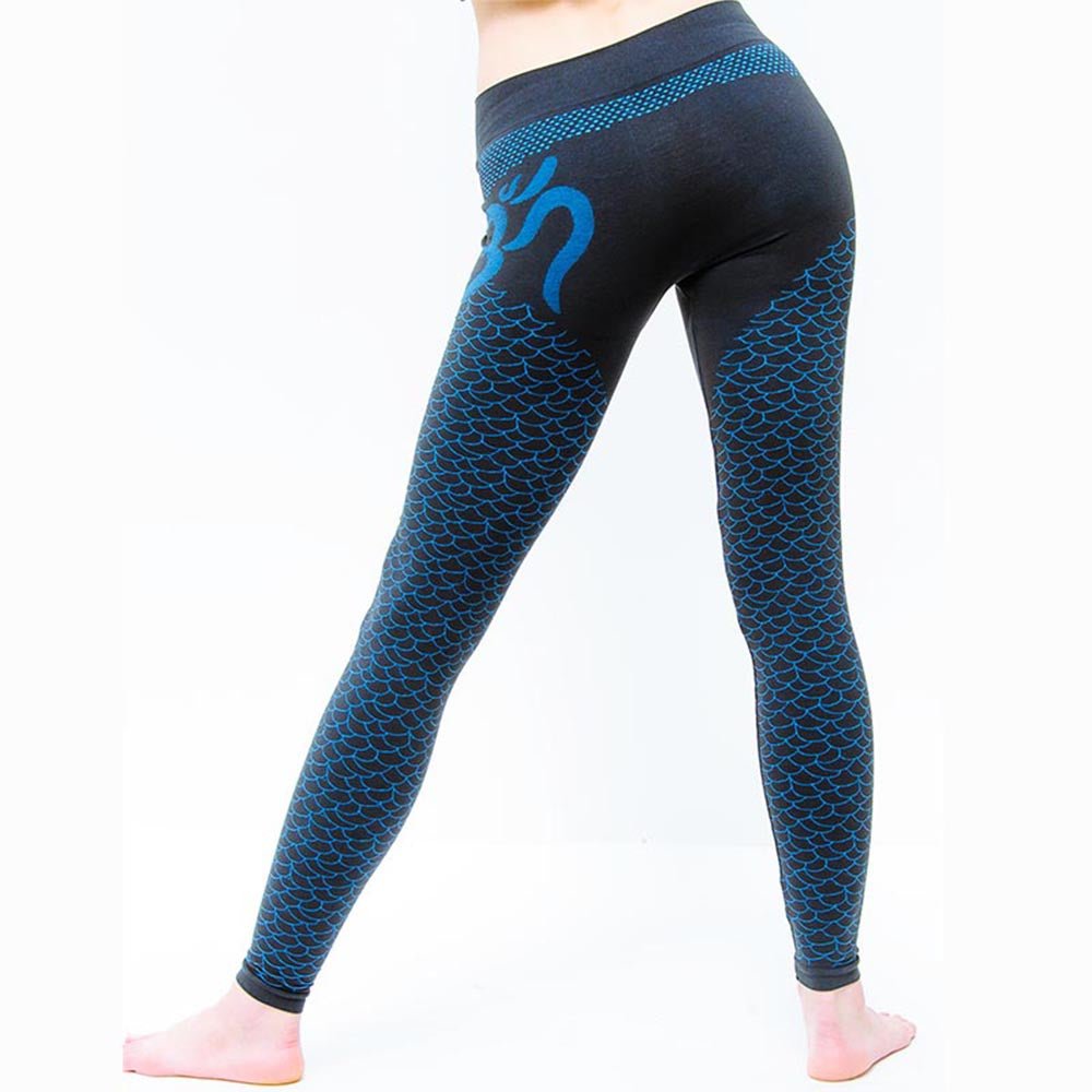 XS/S - Legging yoga motif Om sans couture taille haute 70% coton bio - anti sueur - Accessoires de yoga, vêtements et tapis de yoga au naturel