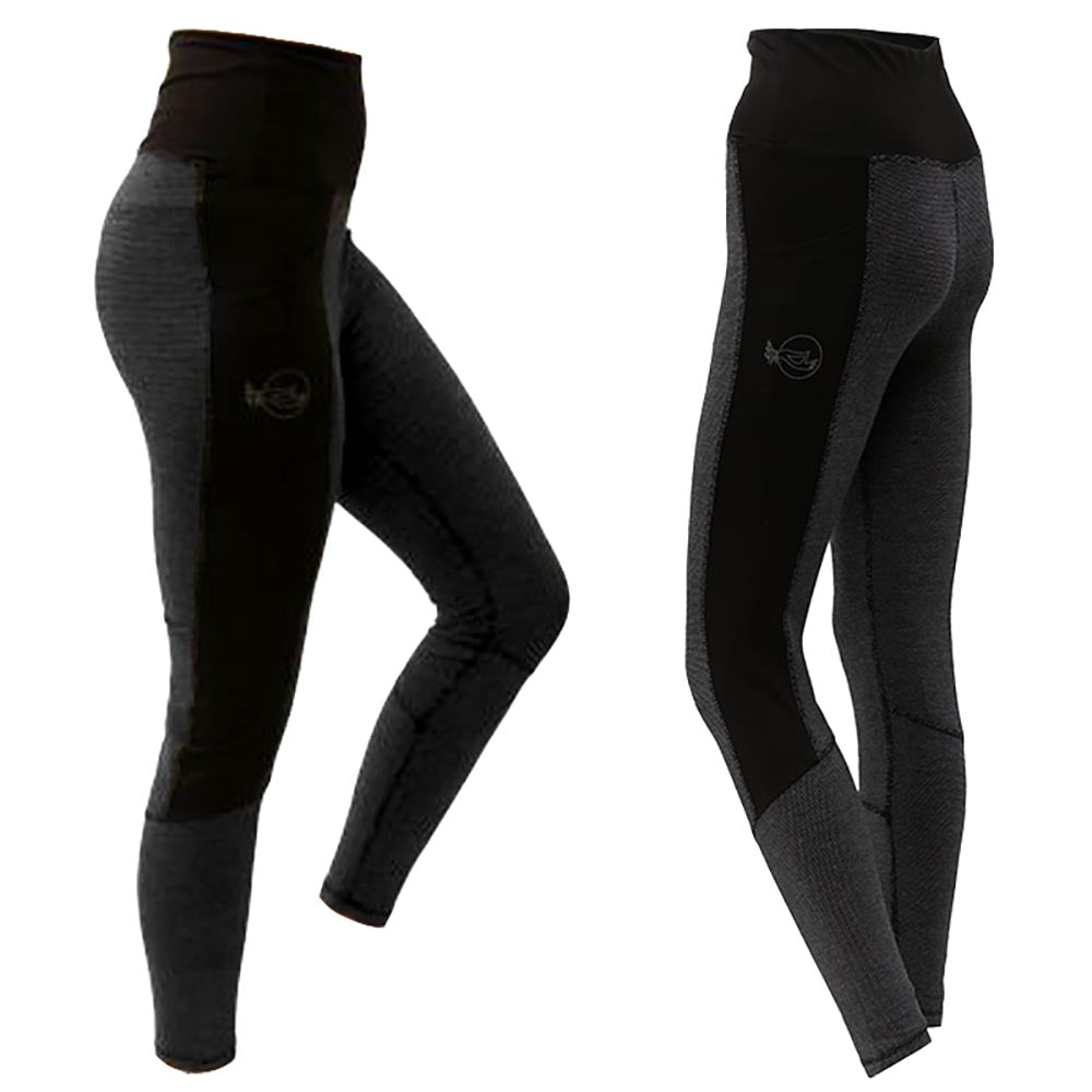 Taille XS/S - 36/38 - Legging yoga taille haute noir et gris - Coton bion certifié GOTS - Accessoires de yoga, vêtements et tapis de yoga au naturel