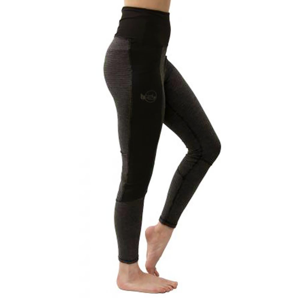 Taille XS/S - 36/38 - Legging yoga taille haute noir et gris - Coton bion certifié GOTS - Accessoires de yoga, vêtements et tapis de yoga au naturel