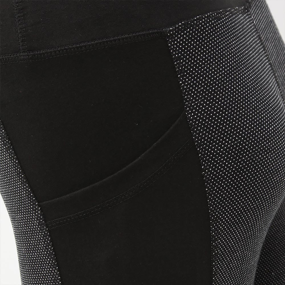 Taille XS/S - 36/38 - Legging yoga taille haute noir et gris - Coton bion certifié GOTS - Accessoires de yoga, vêtements et tapis de yoga au naturel
