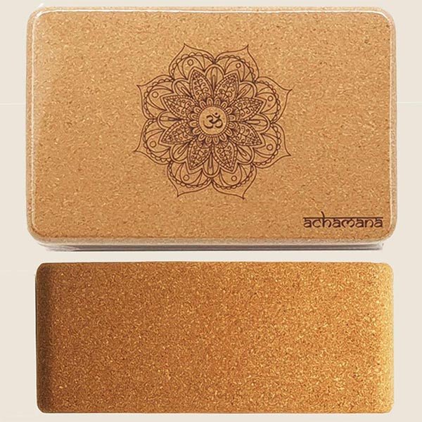 - Pack yoga liège (débutant & yogi) 1 Tapis liège , 1 roue liège, 2 briques 7,5 cm, 1 sangle verte - Accessoires de yoga, vêtements et tapis de yoga au naturel