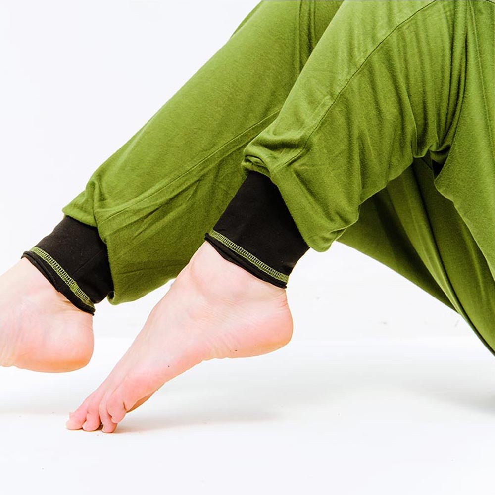 S/M - Pantalon de yoga femme ample à taille haute - Vert Olive - Accessoires de yoga, vêtements et tapis de yoga au naturel