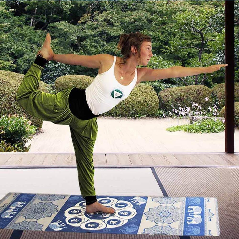 S/M - Pantalon de yoga femme ample à taille haute - Vert Olive - Accessoires de yoga, vêtements et tapis de yoga au naturel