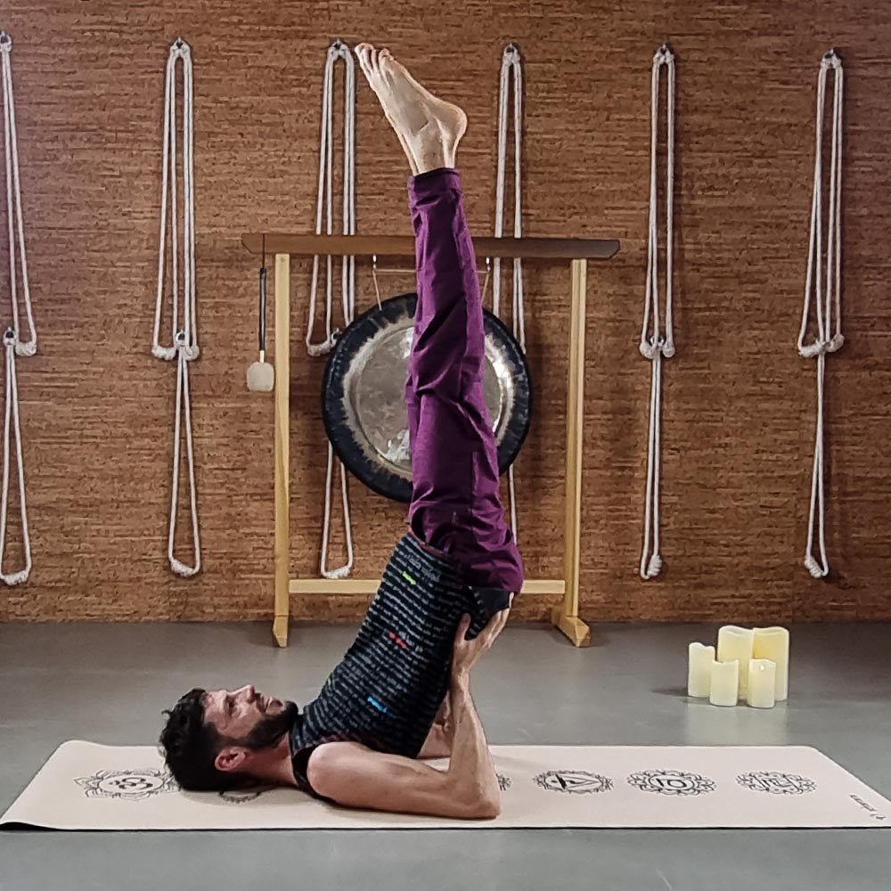 S/M - Pantalon de Yoga homme Slim Fit Prune - Accessoires de yoga, vêtements et tapis de yoga au naturel