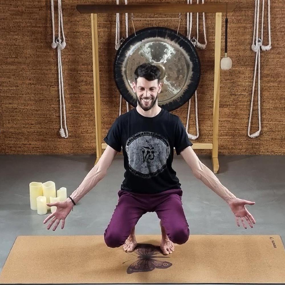 S/M - Pantalon de Yoga homme Slim Fit Prune - Accessoires de yoga, vêtements et tapis de yoga au naturel