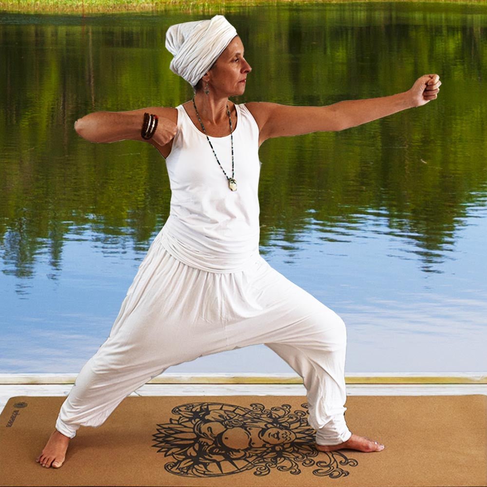 XS/S - Pantalon yoga flow Bambou - Sarouel yoga performance et élégance Blanc Kundalini - Accessoires de yoga, vêtements et tapis de yoga au naturel