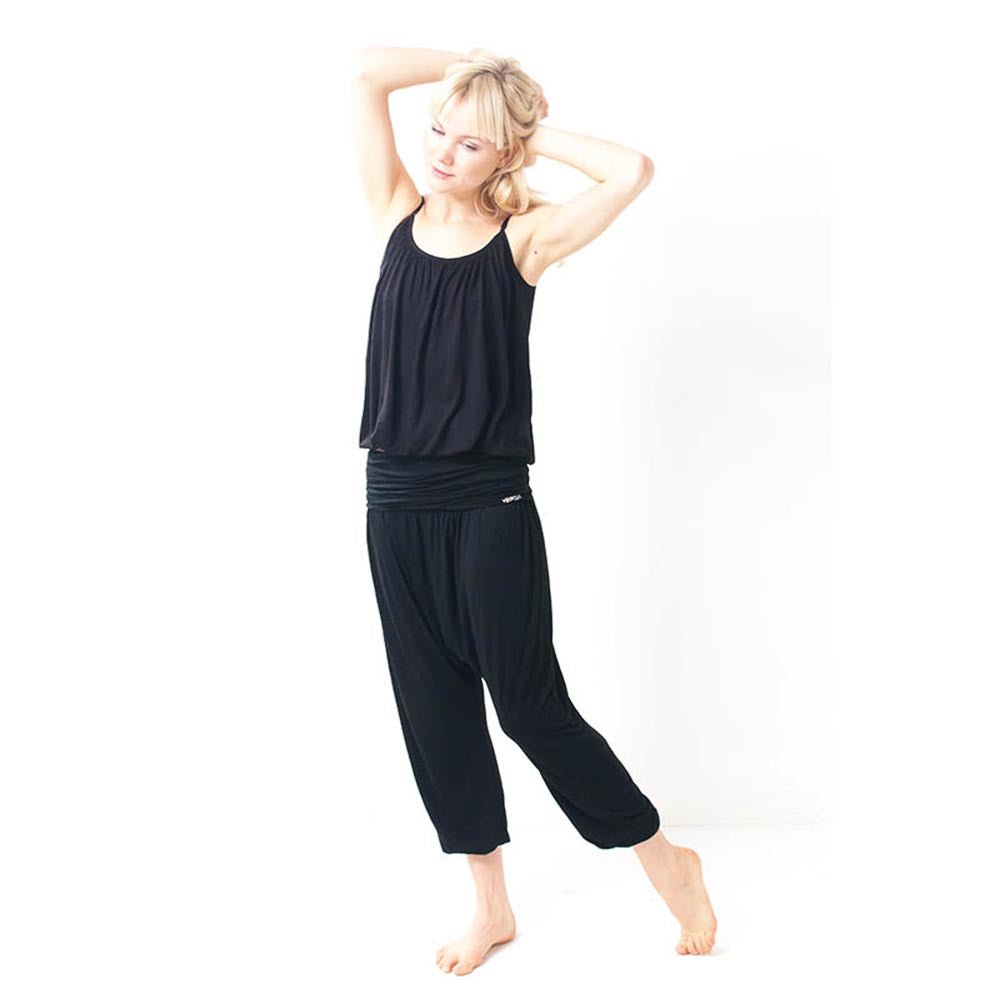 XS/S - Pantalon yoga flow Bambou - Sarouel yoga performance et élégance Noir - Accessoires de yoga, vêtements et tapis de yoga au naturel