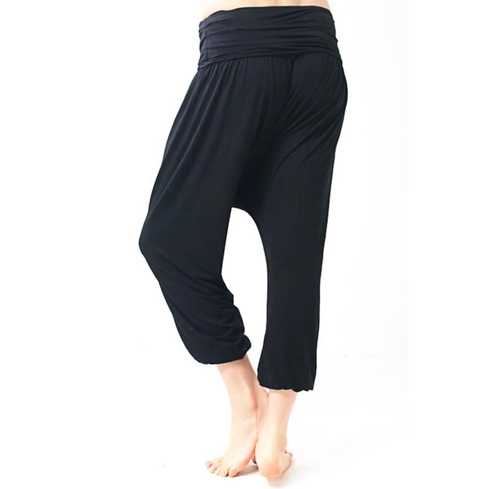 XS/S - Pantalon yoga flow Bambou - Sarouel yoga performance et élégance Noir - Accessoires de yoga, vêtements et tapis de yoga au naturel