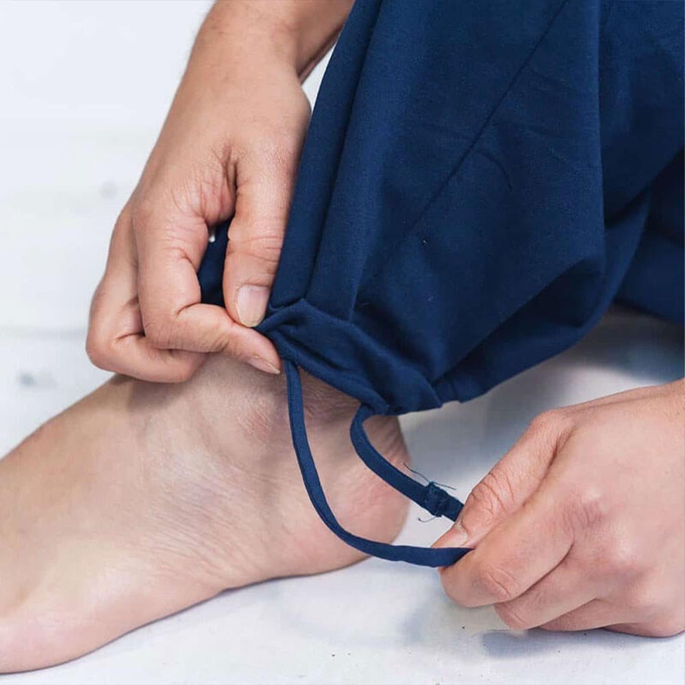 S/M - Pantalon yoga homme ajustable éco-cool en coton bio certifié GOTS - Accessoires de yoga, vêtements et tapis de yoga au naturel