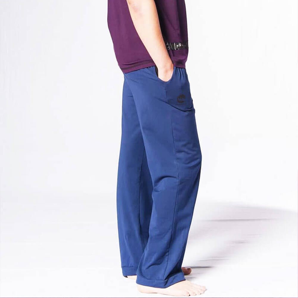 S/M - Pantalon yoga homme ajustable éco-cool en coton bio certifié GOTS - Accessoires de yoga, vêtements et tapis de yoga au naturel