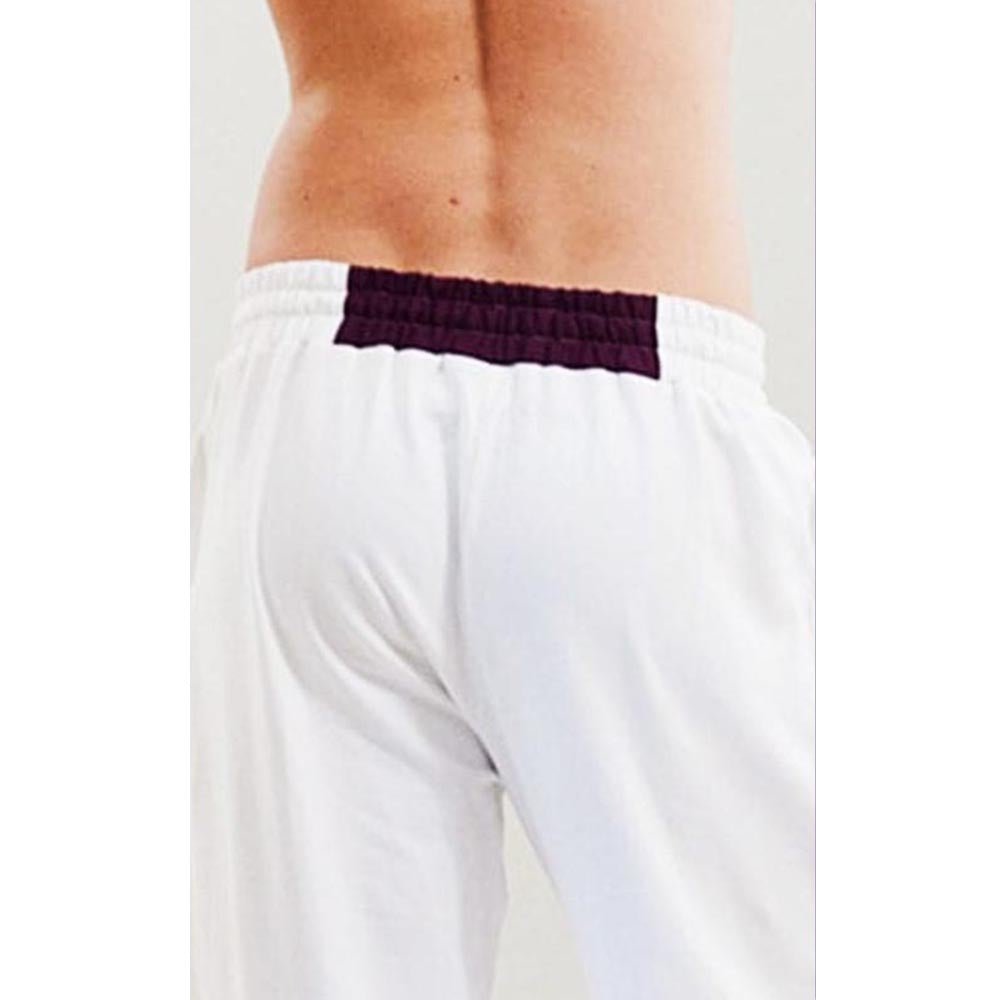 S/M - Pantalon yoga homme ample et ultra doux - Confort yogi blanc - Accessoires de yoga, vêtements et tapis de yoga au naturel