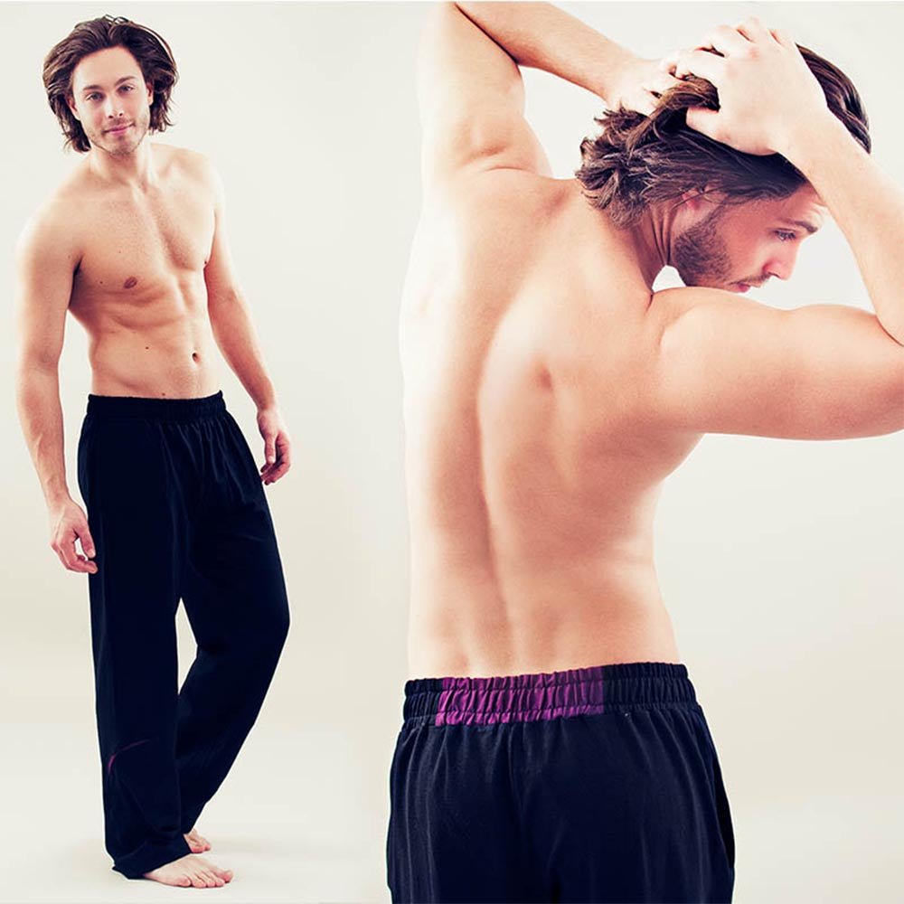 S/M - Pantalon yoga homme ample et ultra doux - Confort yogi noir - Accessoires de yoga, vêtements et tapis de yoga au naturel