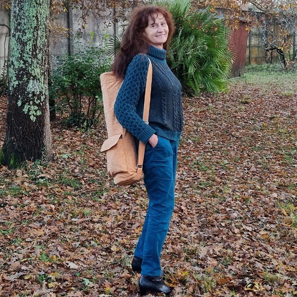 - Sac de sport, tapis de yoga, Pilates et fitness en tissu de cuir de liège 74 x 18 cm - Accessoires de yoga, vêtements et tapis de yoga au naturel