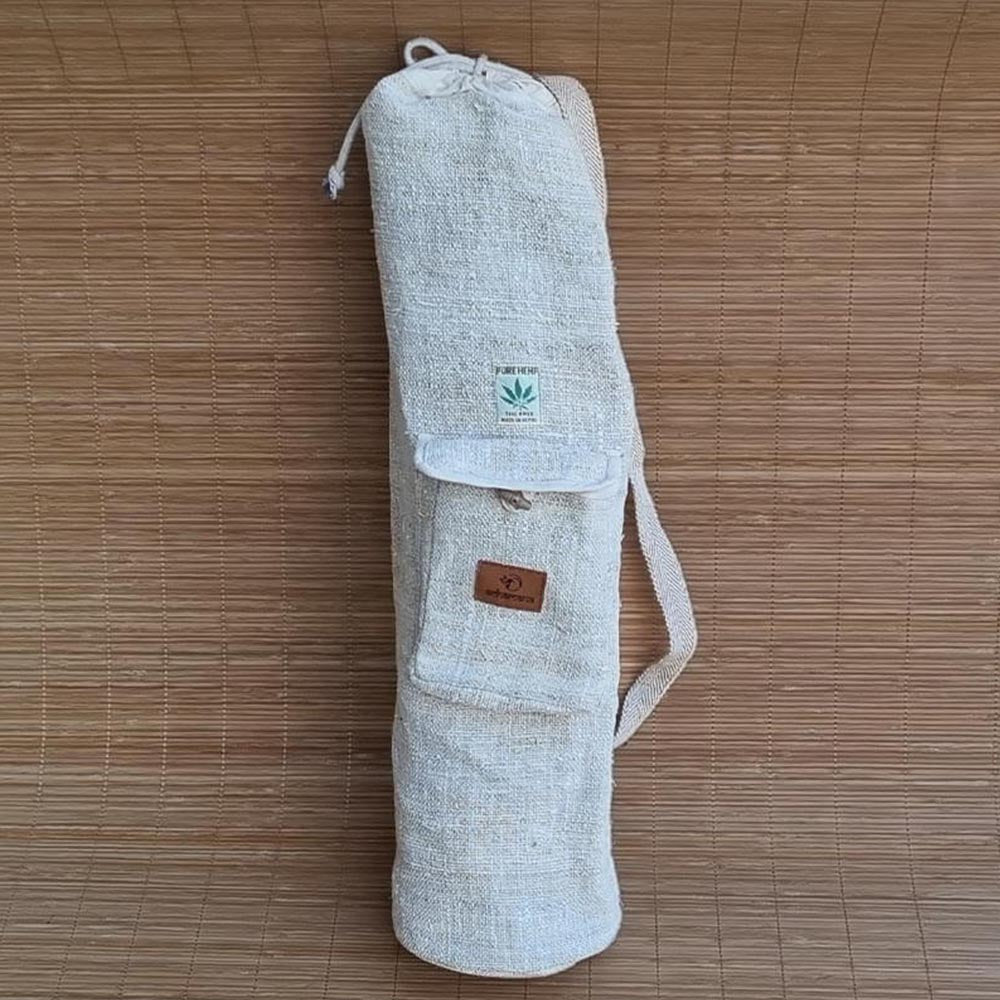 - Sac de tapis de yoga, Pilates, fitness en Chanvre naturel Fait main 72 x 17 cm - Accessoires de yoga, vêtements et tapis de yoga au naturel