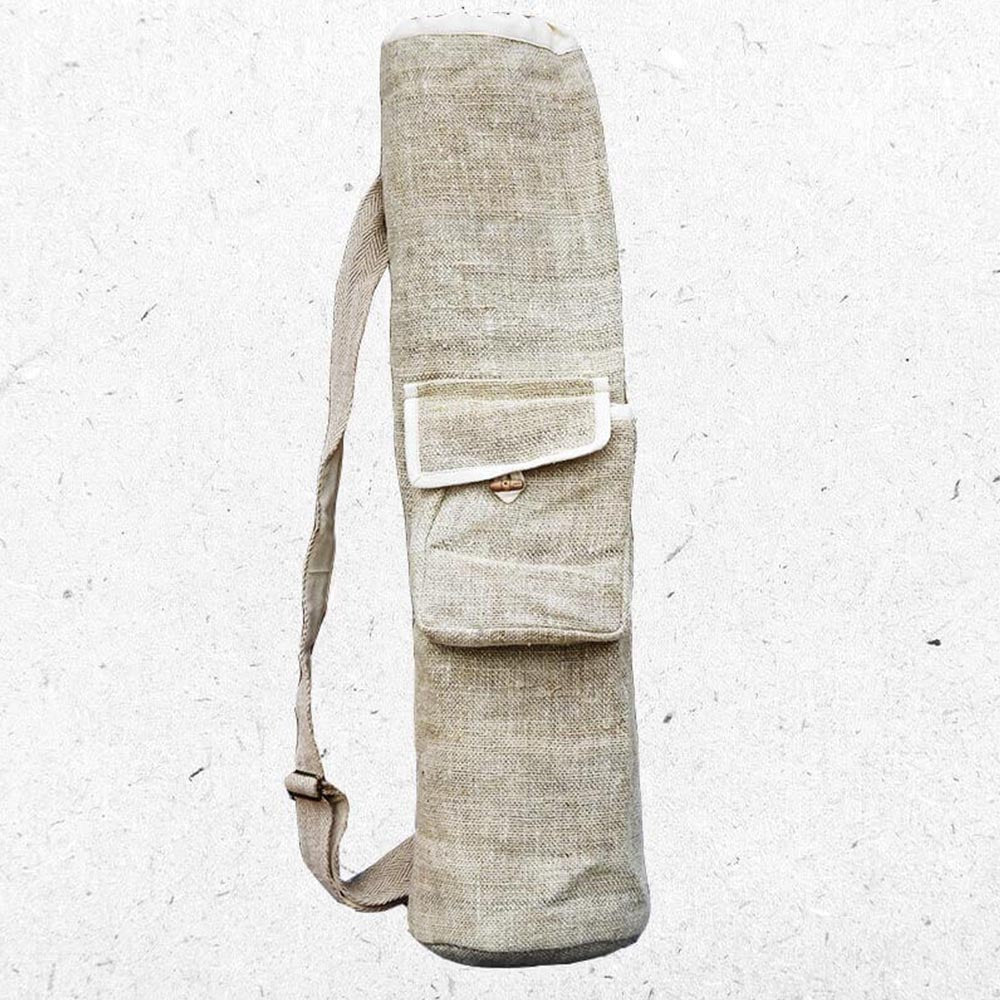 - Sac de tapis de yoga, Pilates, fitness en Chanvre naturel Fait main 72 x 17 cm - Accessoires de yoga, vêtements et tapis de yoga au naturel