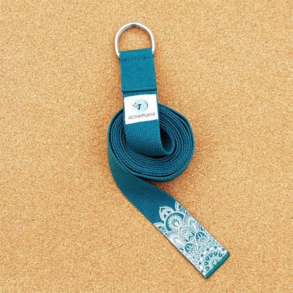 - Sangle de yoga en coton - souplesse yoga, Pilate, fitness XL 2,50 m verte - mandala - Accessoires de yoga, vêtements et tapis de yoga au naturel
