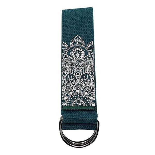 - Sangle de yoga en coton - souplesse yoga, Pilate, fitness XL 2,50 m verte - mandala - Accessoires de yoga, vêtements et tapis de yoga au naturel