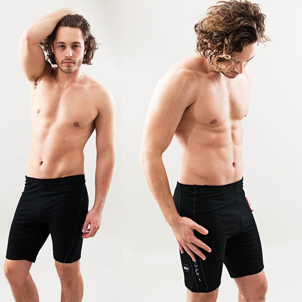 S/M - Short de Yoga et Pilates Homme 95% coton premium- Confort Yogi Noir - Accessoires de yoga, vêtements et tapis de yoga au naturel