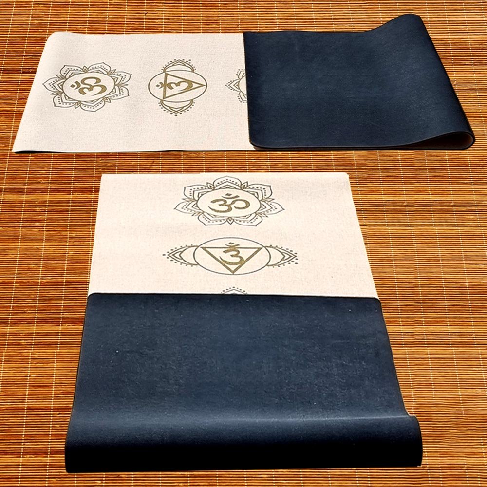 - Tapis de yoga caoutchouc & chanvre 4,5mmx61cmx1,83m 7 chakras Or + Sac transport - Accessoires de yoga, vêtements et tapis de yoga au naturel