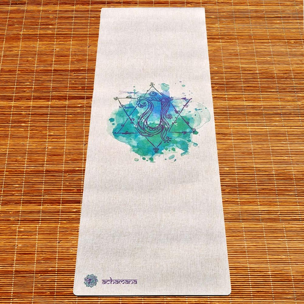 - Tapis de yoga caoutchouc & chanvre 4,5mmx61cmx1,83m chakra coeur + Sac yoga - Accessoires de yoga, vêtements et tapis de yoga au naturel