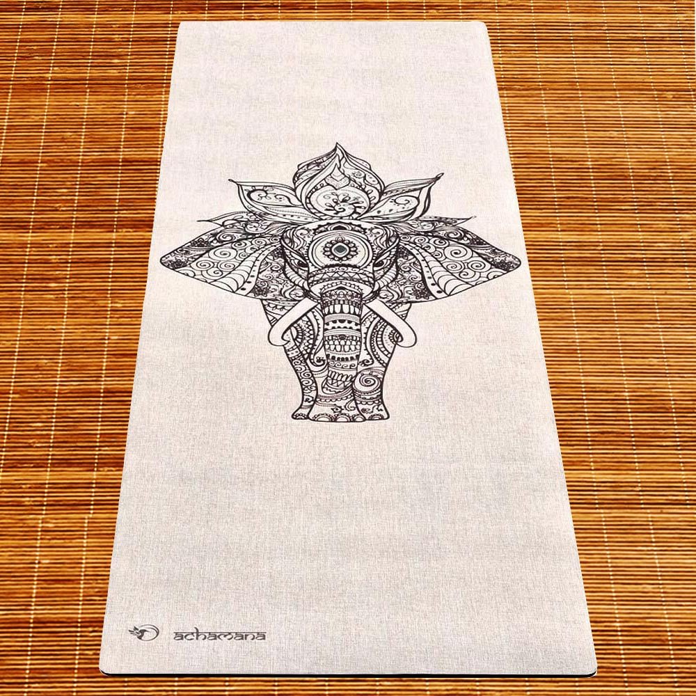 - Tapis de yoga caoutchouc & chanvre 4,5mmx61cmx1,83m éléphant + Sac transport - Accessoires de yoga, vêtements et tapis de yoga au naturel