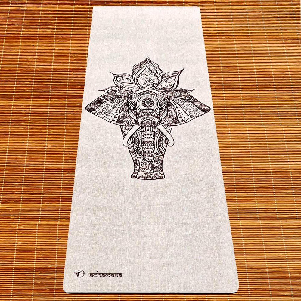 - Tapis de yoga caoutchouc & chanvre 4,5mmx61cmx1,83m éléphant + Sac transport - Accessoires de yoga, vêtements et tapis de yoga au naturel