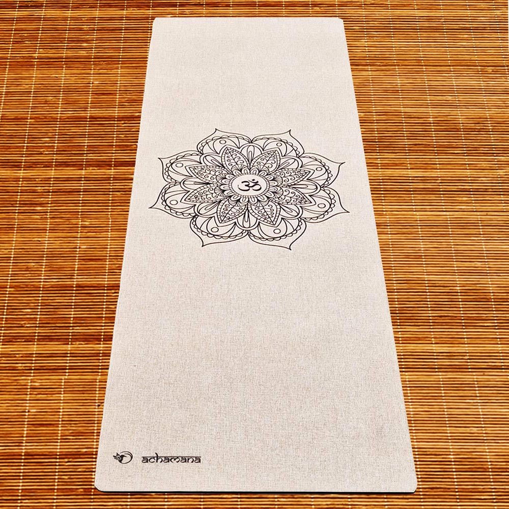 - Tapis de yoga caoutchouc & chanvre 4,5mmx61cmx1,83m Mandala + Sac transport - Accessoires de yoga, vêtements et tapis de yoga au naturel