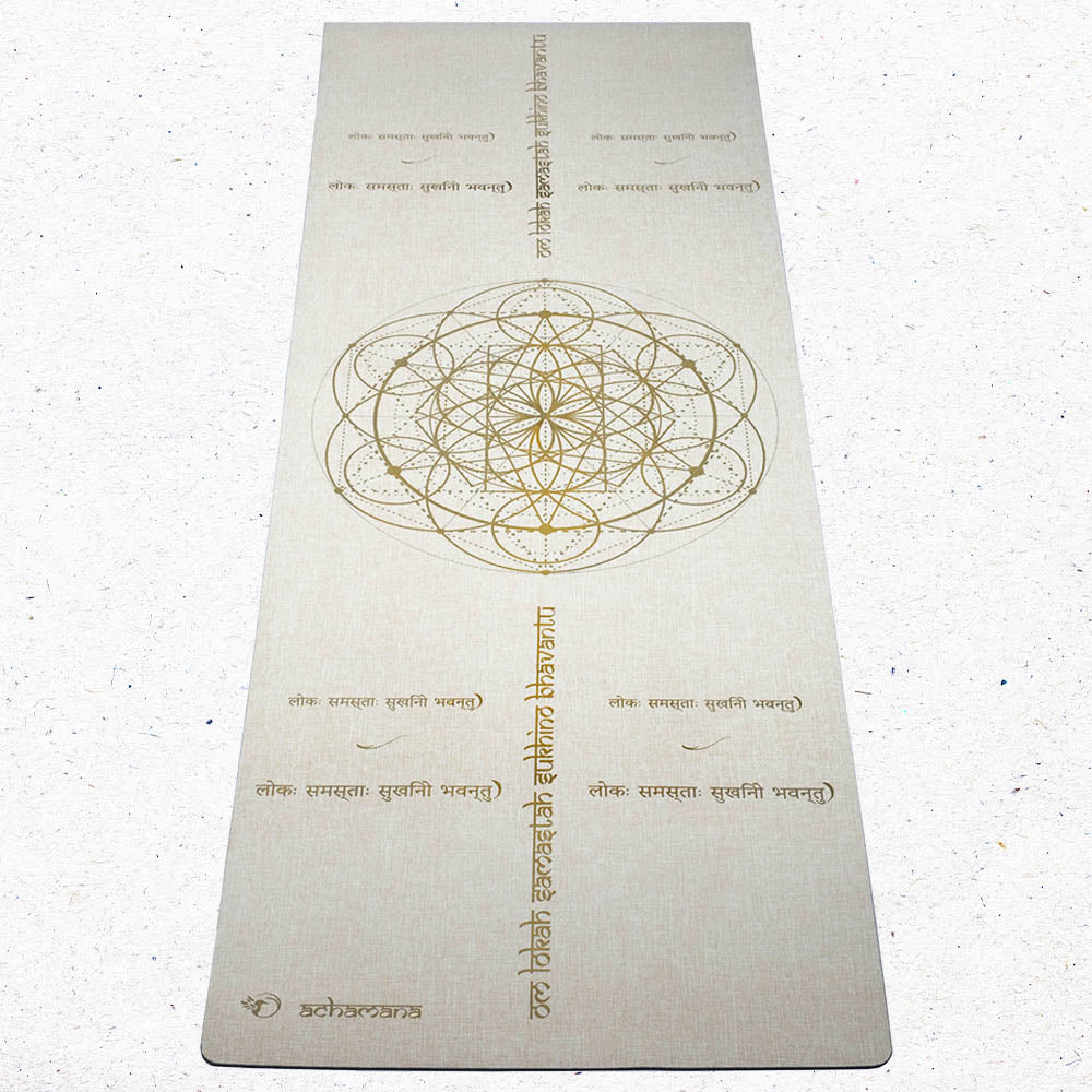 - Tapis de yoga caoutchouc & chanvre 4,5mmx61cmx1,83m Mantra de la Paix + Sac yoga - Accessoires de yoga, vêtements et tapis de yoga au naturel